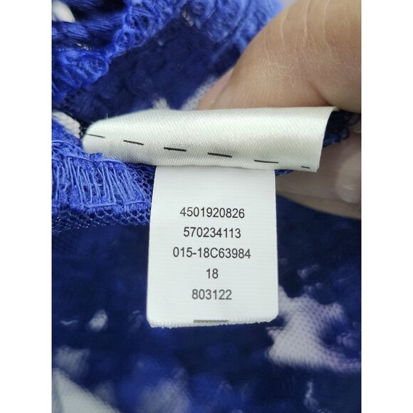 Chico’s Royal Blue Embroidered Fringe open front Cardigan Sz 2 Large - Picture 5 of 7